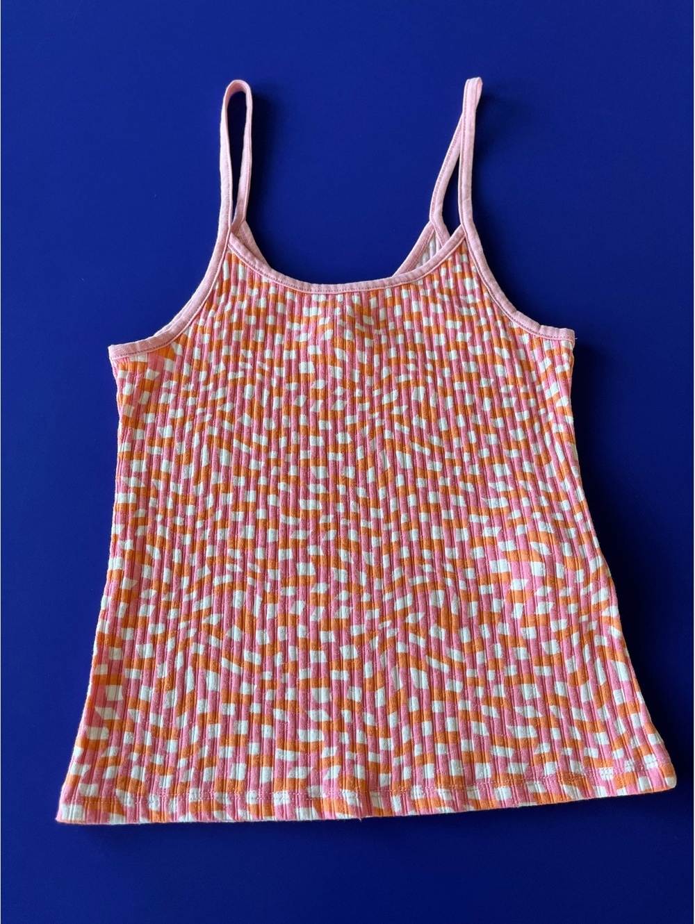 Billabong Cropped Women's Ribbed Spaghetti Strap Tank Top in Pink Orange sz M